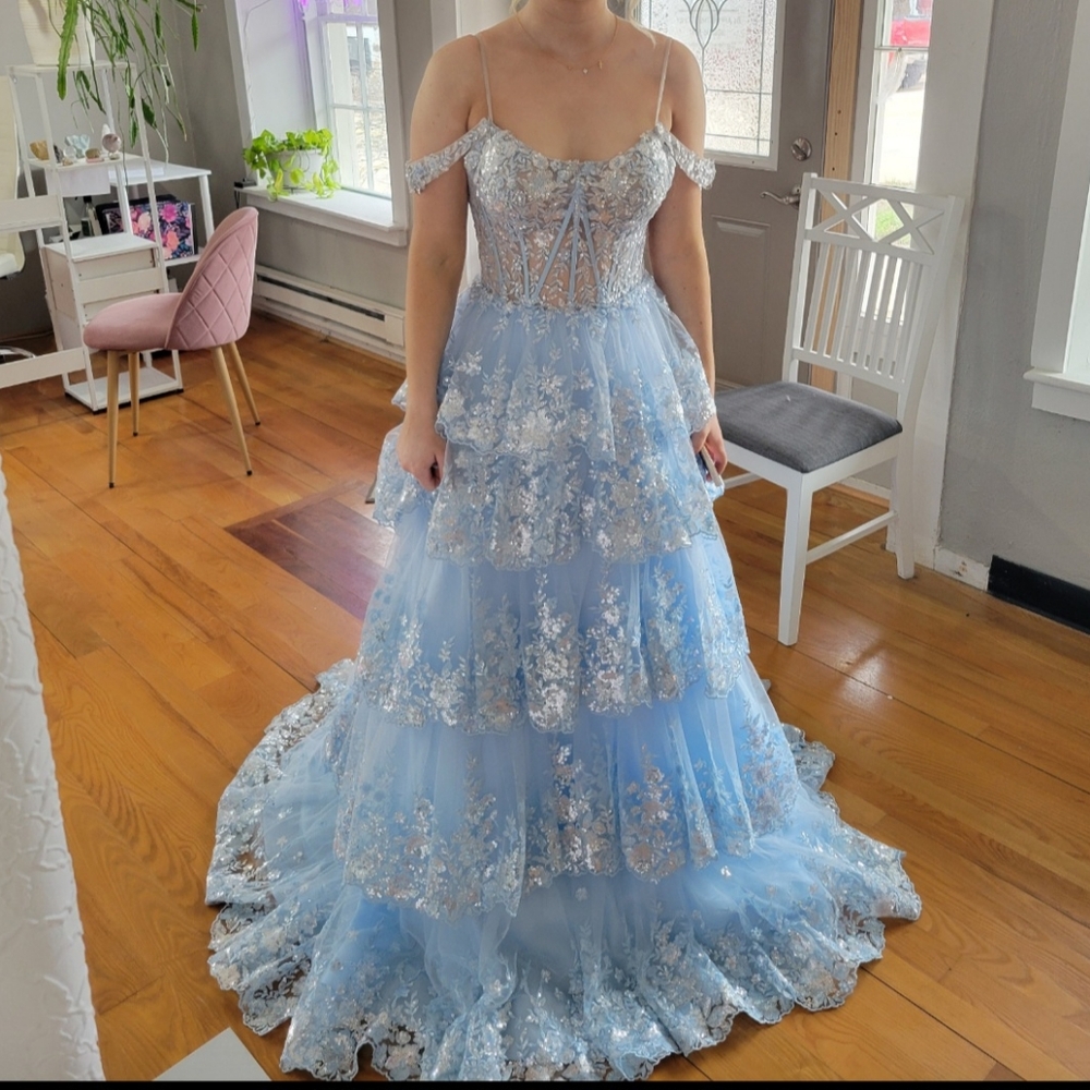 Sherri Hill 56196 Light Blue prom dress
